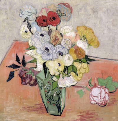 Japanese Vase with Roses and Anemones by Vincent van Gogh